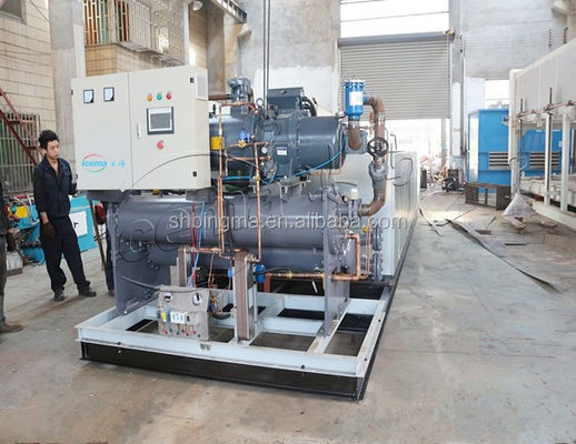 Buz Fabrikası Soğuk Depo için Tuzlu Su 20T / 24H Endüstriyel Buz Bloğu Yapma Makinesi