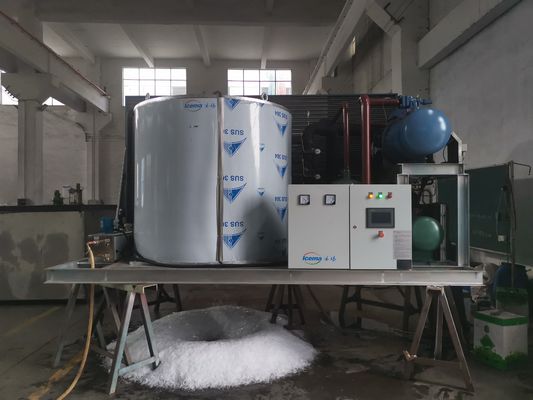Endüstriyel Tatlı Su Yaprak Buz Makinesi Makinesi 5 Ton Doğrudan Soğutma