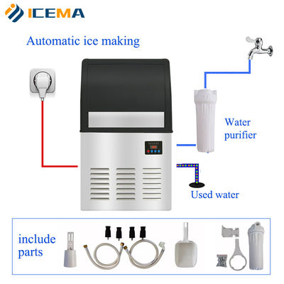 80kg / 24H Ice Cube Maker Makinesi Ticari Ev Restoran Dükkanı İçme Barı İçin Otomatik