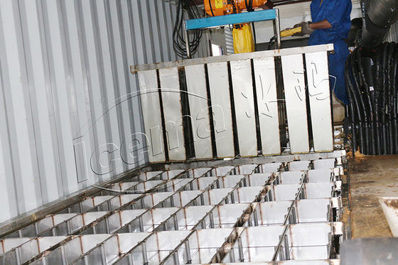 2000 KG TECUMSEH Kompresör 15 Ton Konteyner Blok Buz Makinesi Hareketli Tesisiyle
