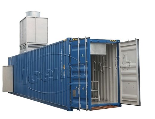 İyi fiyat RefComp Kompresör 31.25KW 8T Konteyner Blok Buz Makinesi Liman ve Rıhtım için çıkarılabilir çevrimiçi