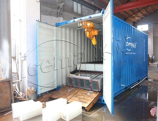 RefComp Kompresör 31.25KW 8T Konteyner Blok Buz Makinesi Liman ve Rıhtım için çıkarılabilir