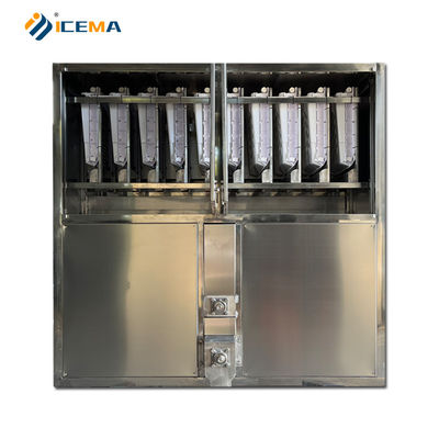 22*22*22mm buz boyutu 1 ton 2 ton 3 ton endüstriyel buz küpü yapma makinesi 10.5kW güç