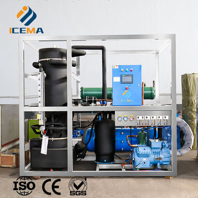 ICEMA Tüp Buz Makinesi Özel Gündelik Çıktı 1T-30T Satış için Uygun Buz Barları Oteller Paketleme Makinesiyle Sağlanabilir Buz Torbaları