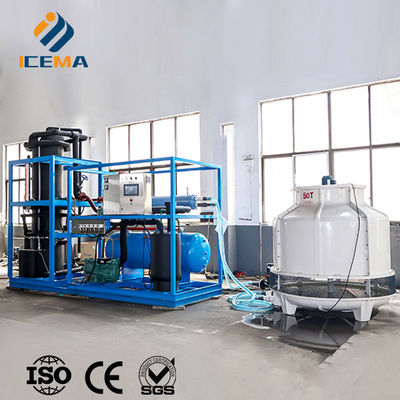 ICEMA Tüp Buz Makinesi Özel Gündelik Çıktı 1T-30T Satış için Uygun Buz Barları Oteller Paketleme Makinesiyle Sağlanabilir Buz Torbaları