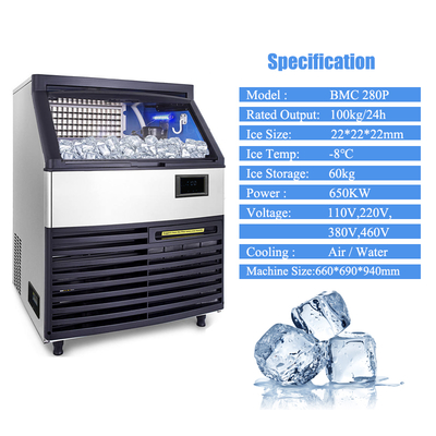 Ticari Buz Küpü Makinesi 36kg Depolama Otomatik 240V 110V 220V